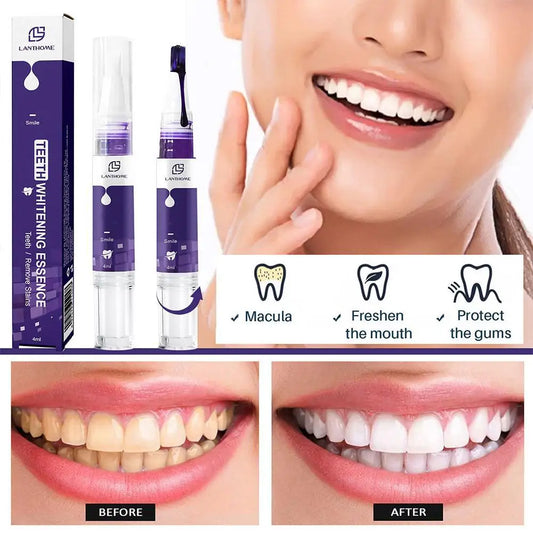 V34 Purple Whitening Toothpaste Pen Remove Tooth Smoke Tea Stains Colour Corrector Pencil Professional Dental Whitening Tool
