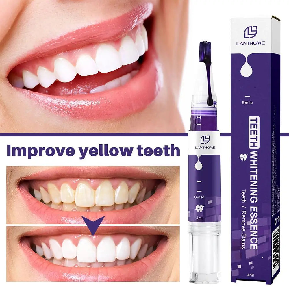 V34 Purple Whitening Toothpaste Pen Remove Tooth Smoke Tea Stains Colour Corrector Pencil Professional Dental Whitening Tool